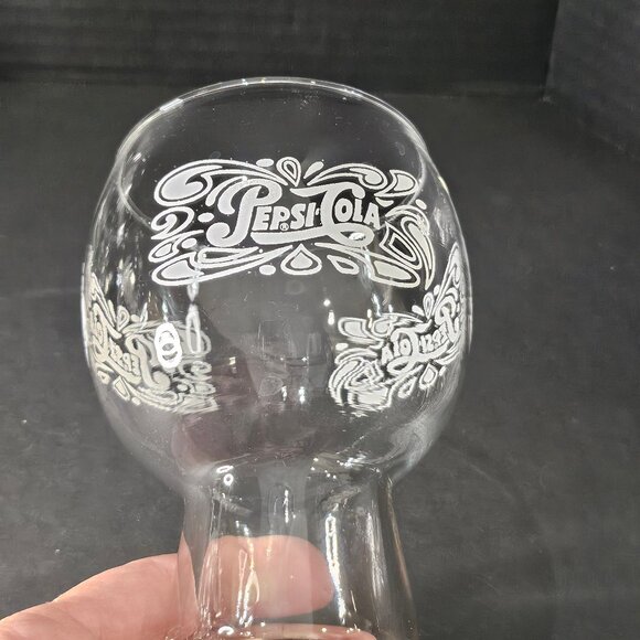 Set Of 4 Pepsi Cola Drinking Glasses Vintage Retro Soda Fountain 6" Tall - Picture 3 of 12